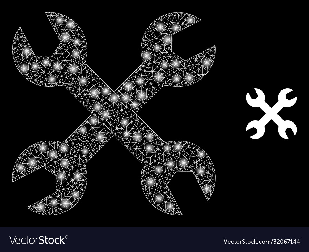 Wrenches - bright web net with glare spots vector image Wrenches - bright web net with glare spots