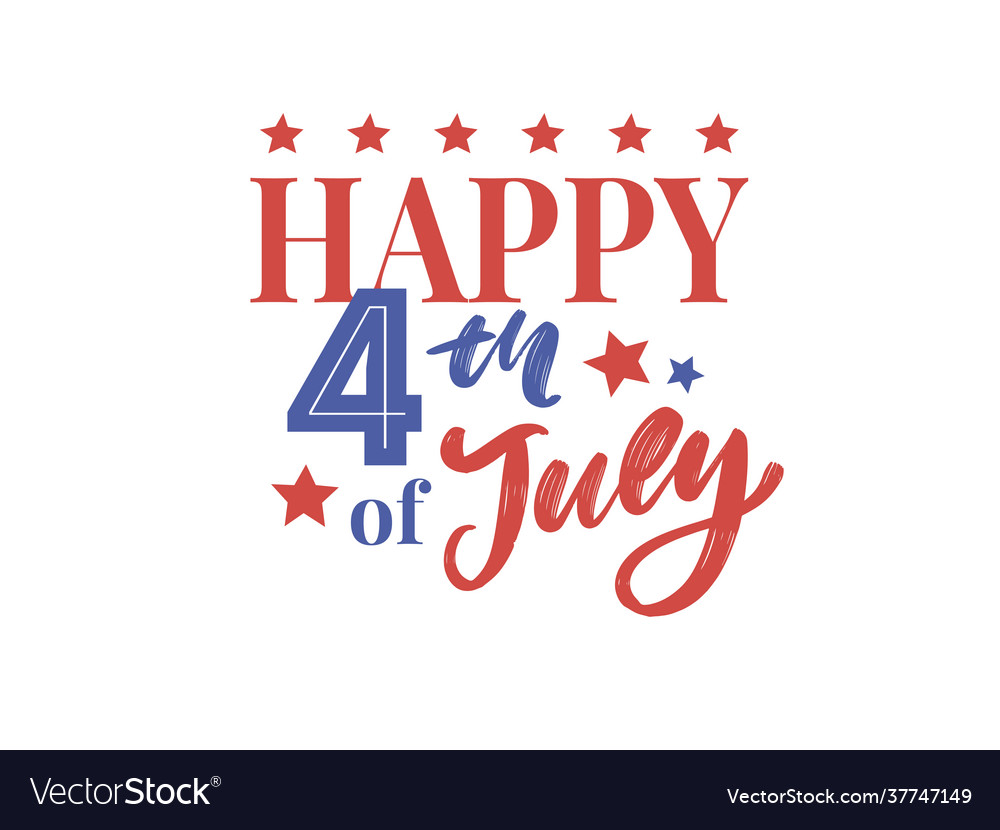 4th july background with american flag Royalty Free Vector