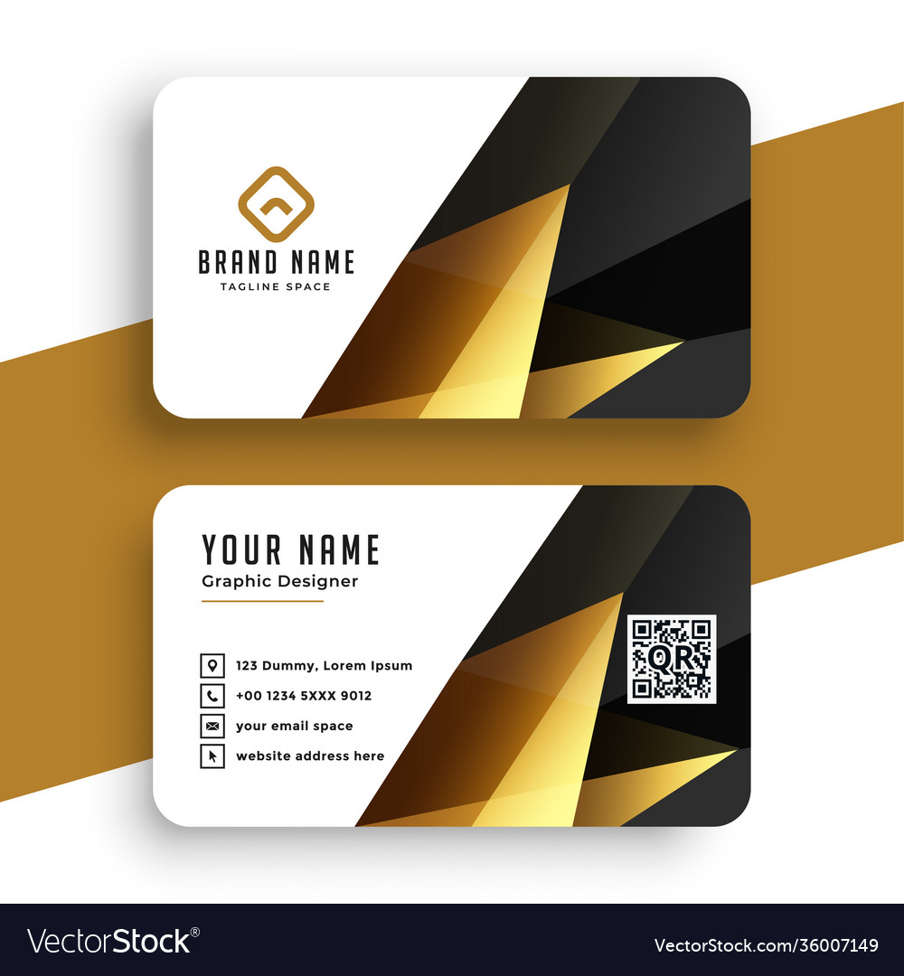 Abstract modern golden business card template Vector Image