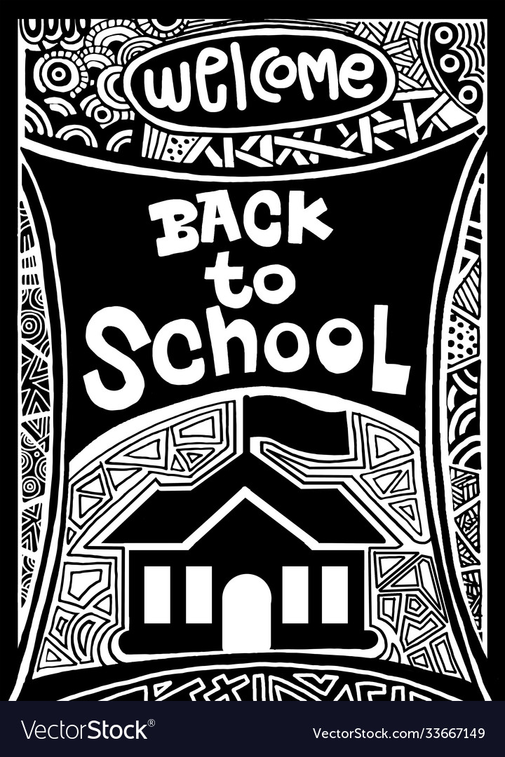 Back to school hand drawn vintage