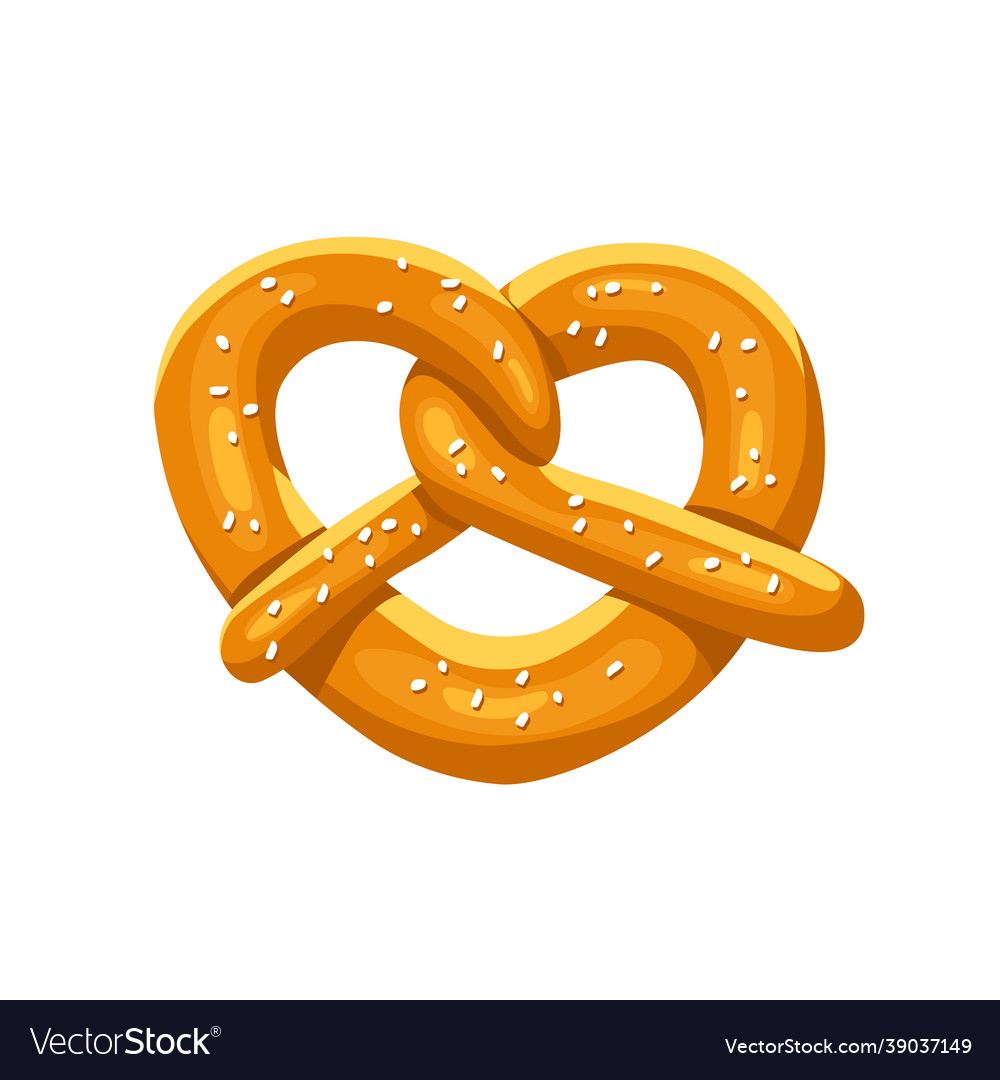 Bavarian pretzel on a white isolated background