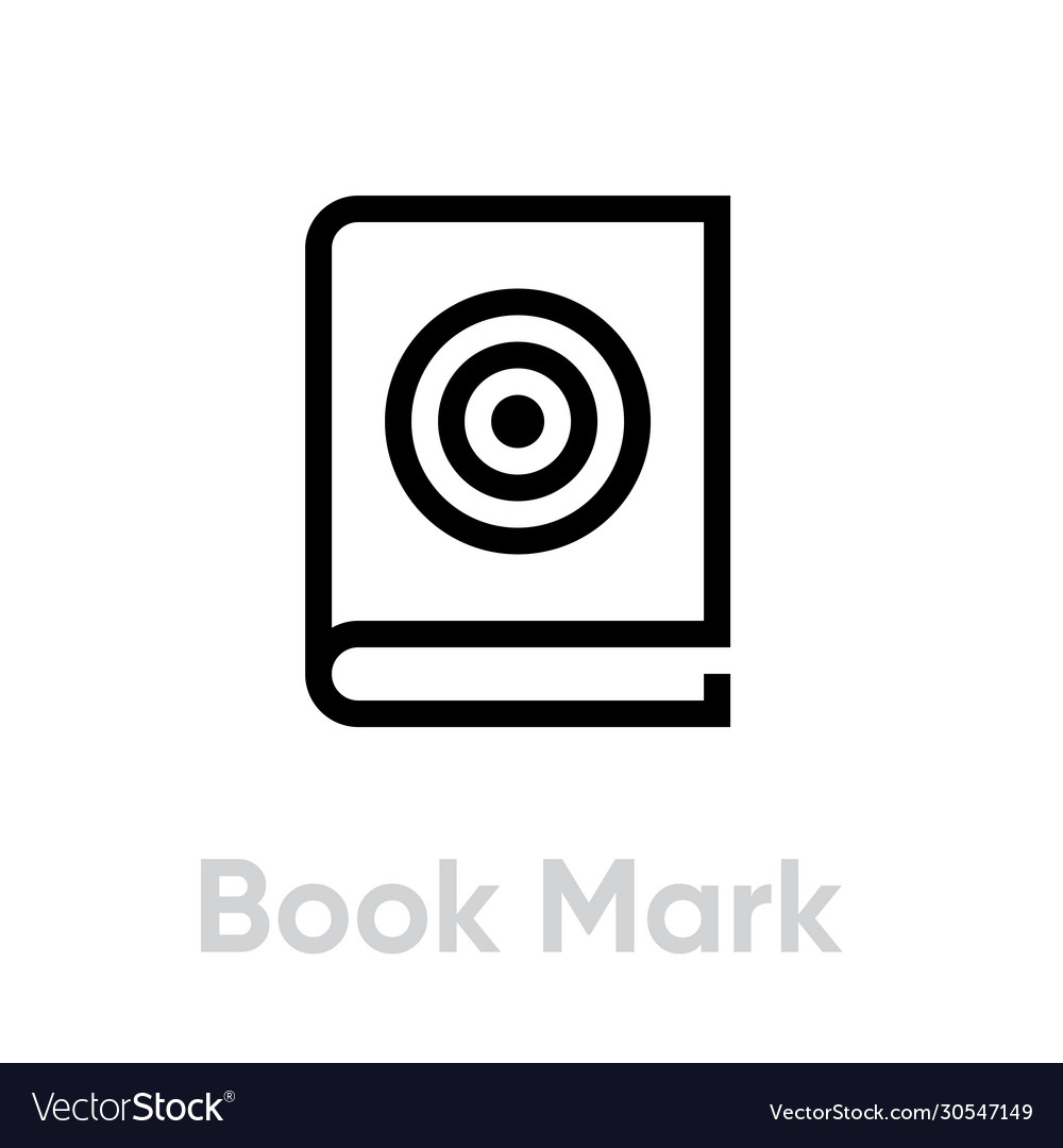 Book mark target icon editable line vector image Book mark target icon editable line