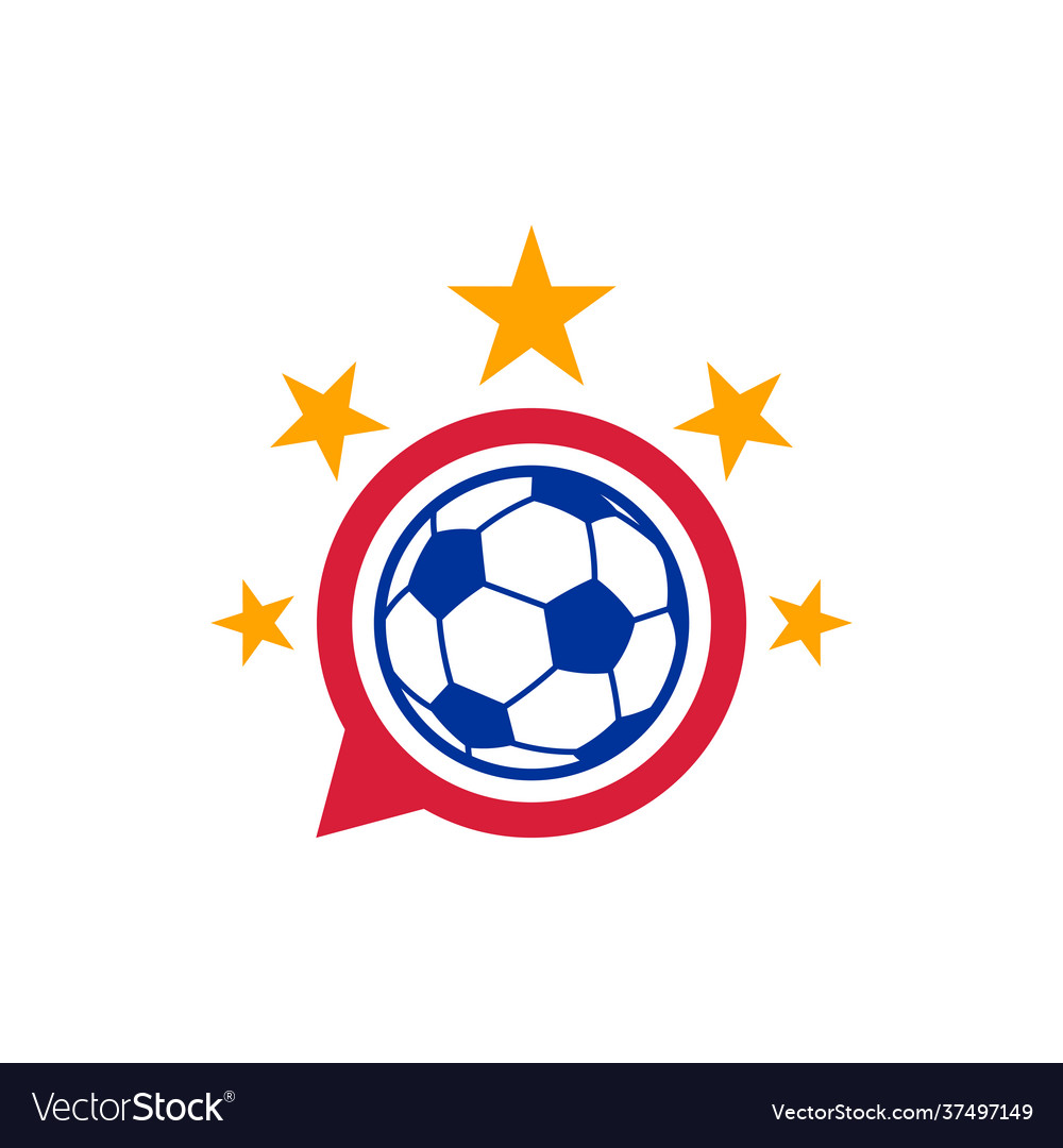 Chat soccer logo design creative football