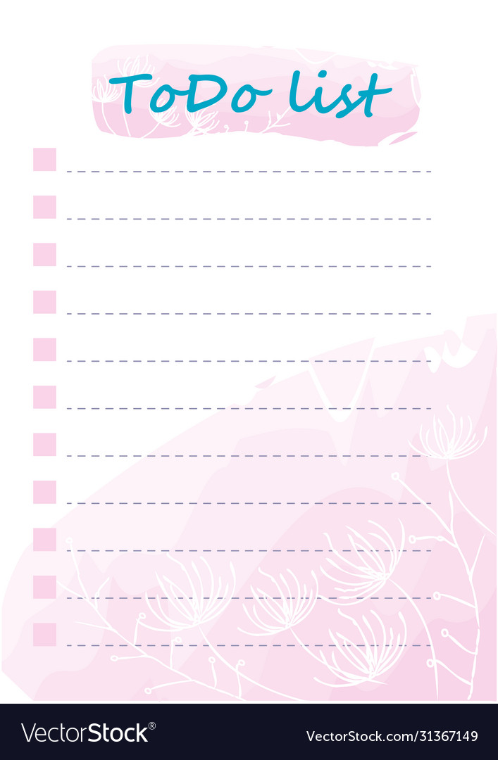 Cute stock a4 template for a list Royalty Free Vector Image