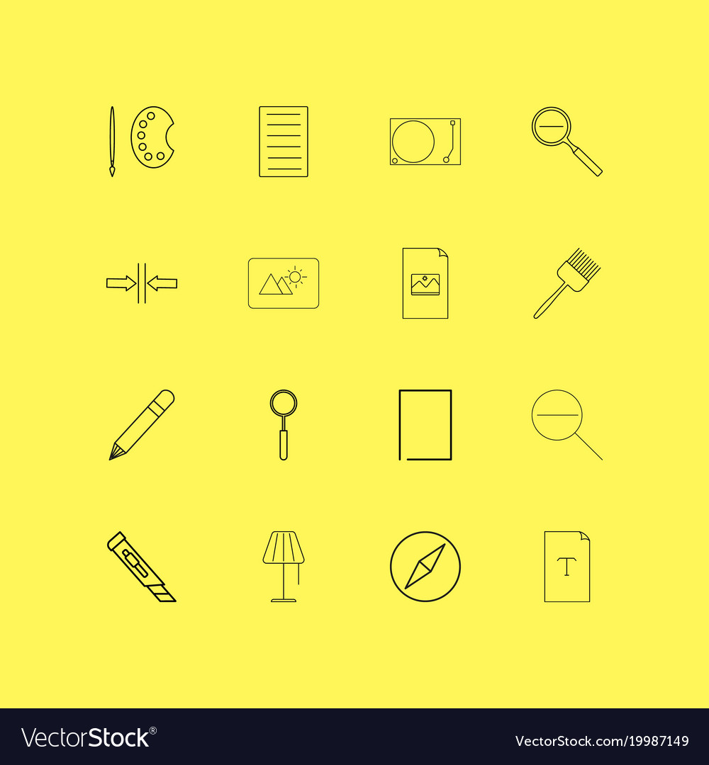 Design elements linear icon set simple outline