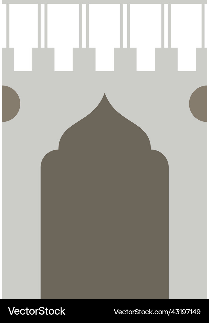 Gray arabic door Royalty Free Vector Image - VectorStock