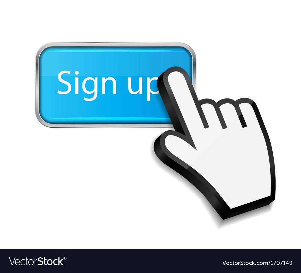Hand Cursor on Sign Up Button