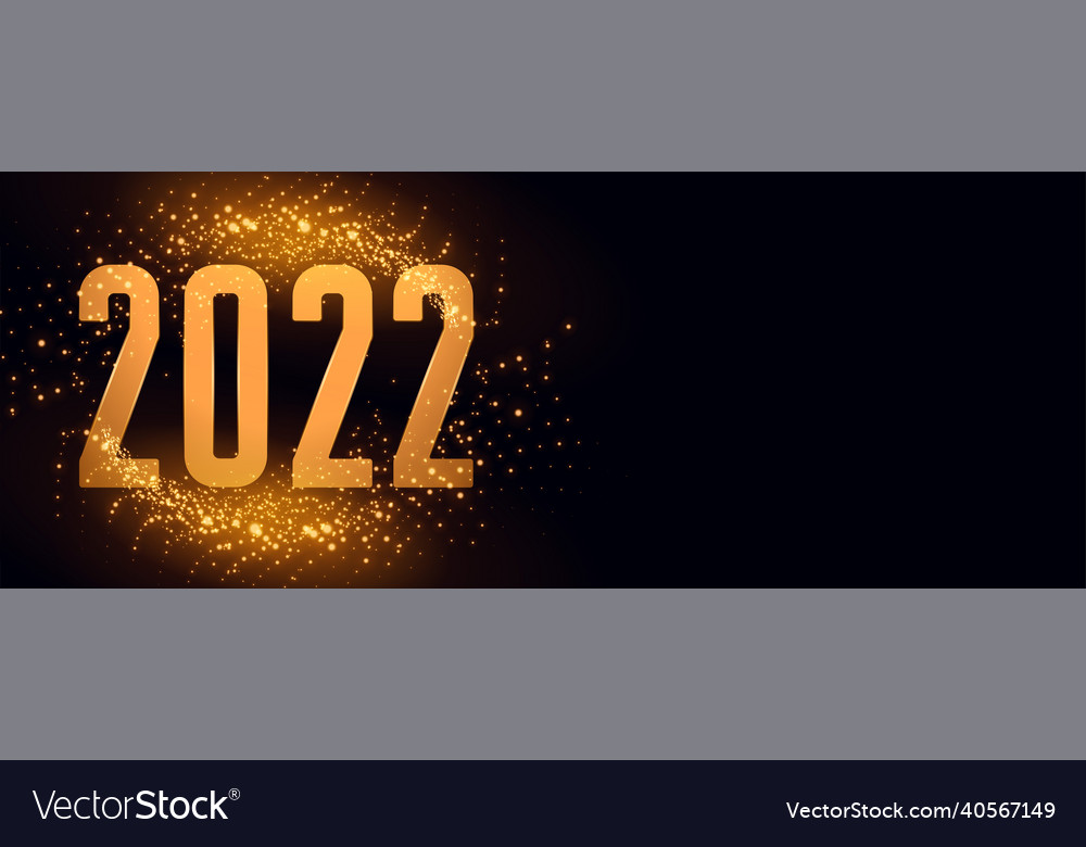 Happy new year 2022 sparkling burst golden