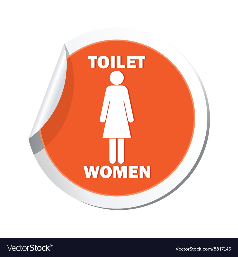 Map pointer with restroom icons lady
