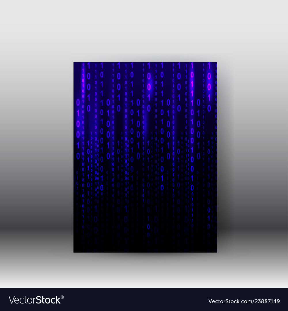 Matrix style binary background poster vector image Matrix style binary background poster