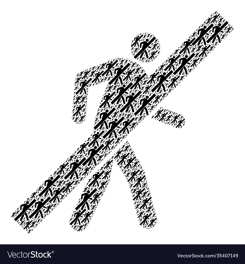 No walking man recursion mosaic itself icons Vector Image No walking man recursion mosaic itself icons