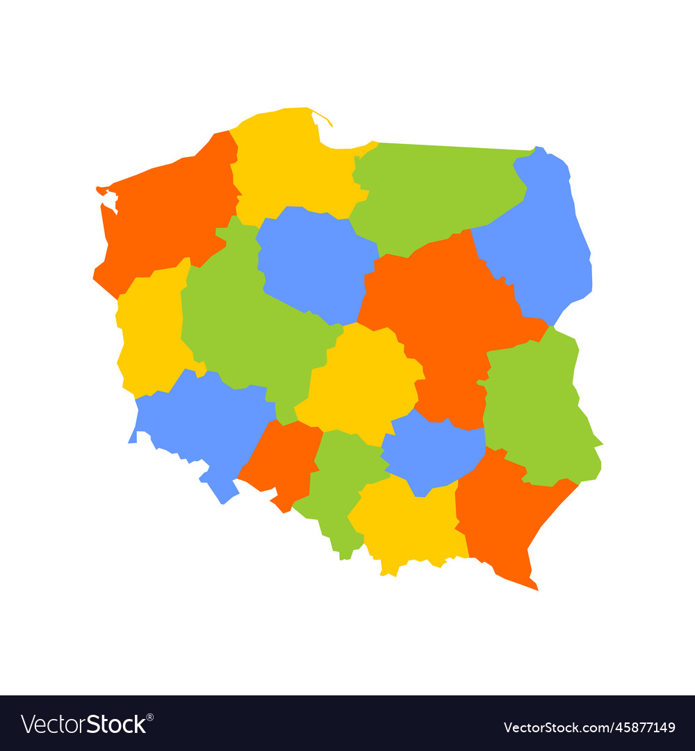 Poland political map of administrative divisions