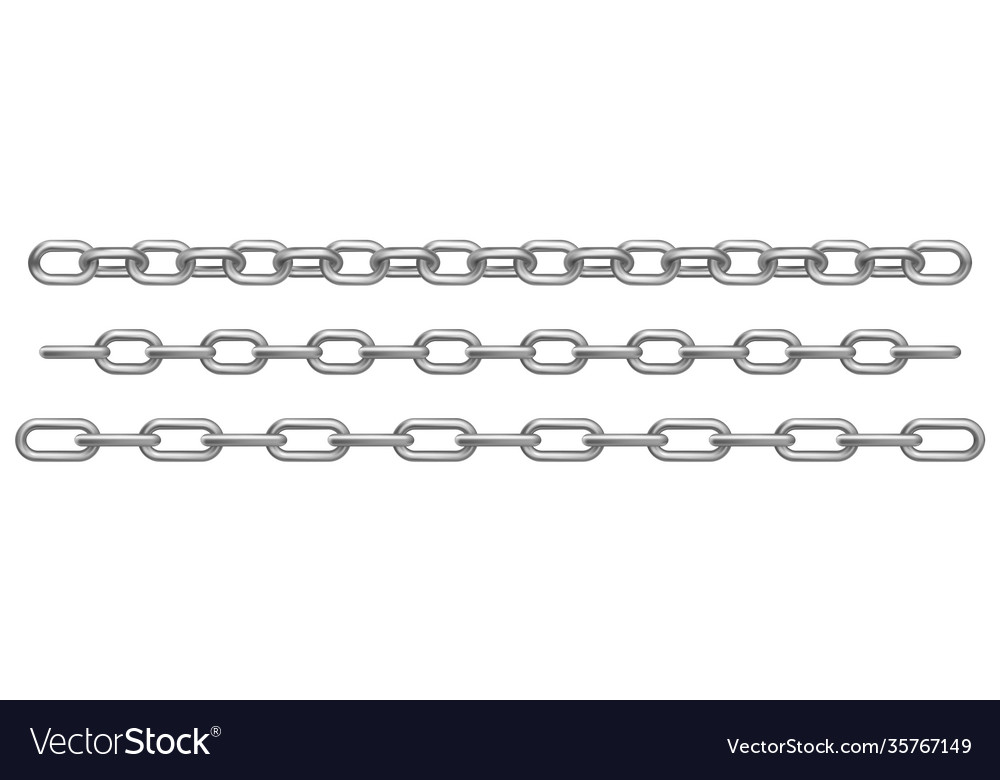 Realistic chrome metal chains Royalty Free Vector Image