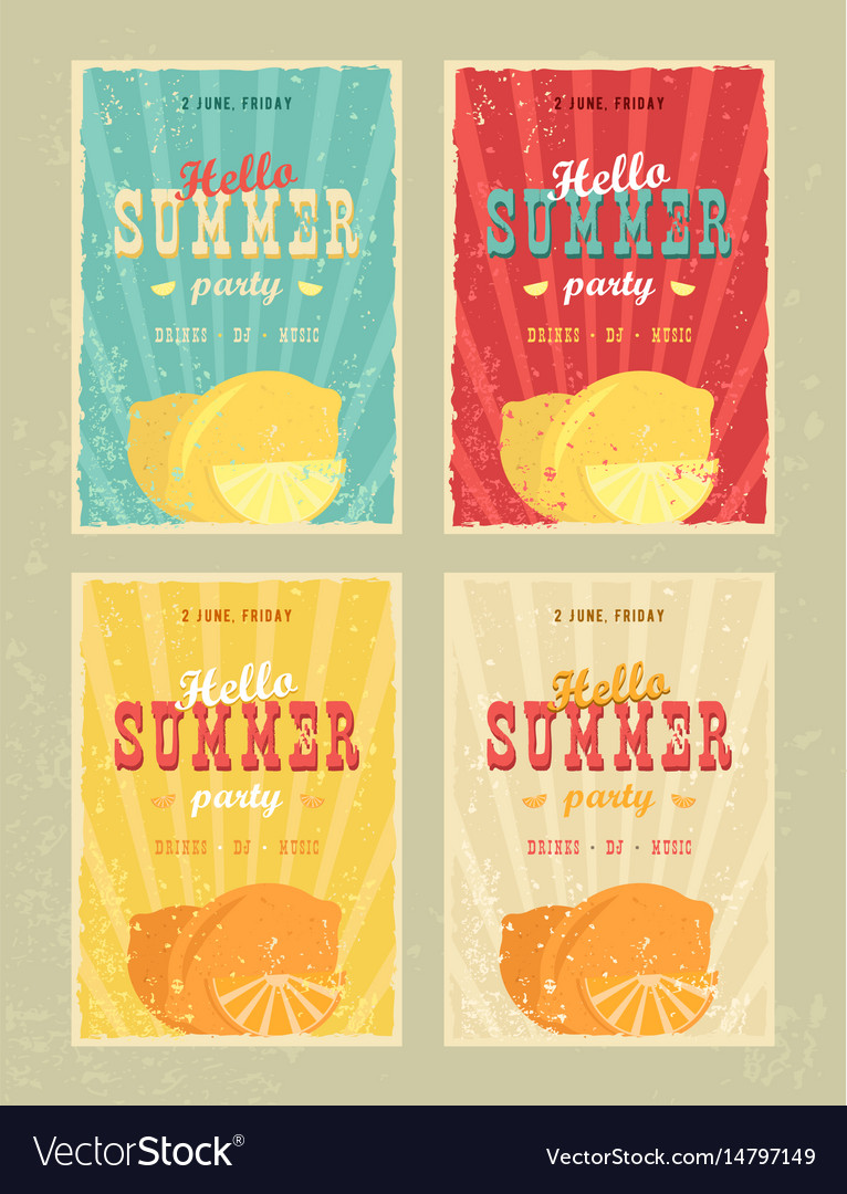 Set von Retro Sommer Urlaub Poster Reise