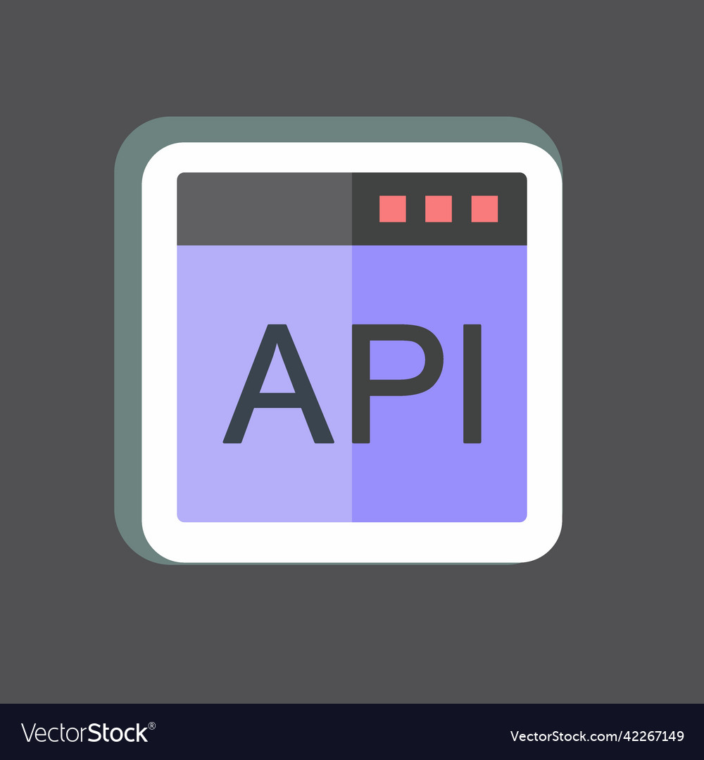 Sticker api suitable for programming symbol vector image Sticker api suitable for programming symbol