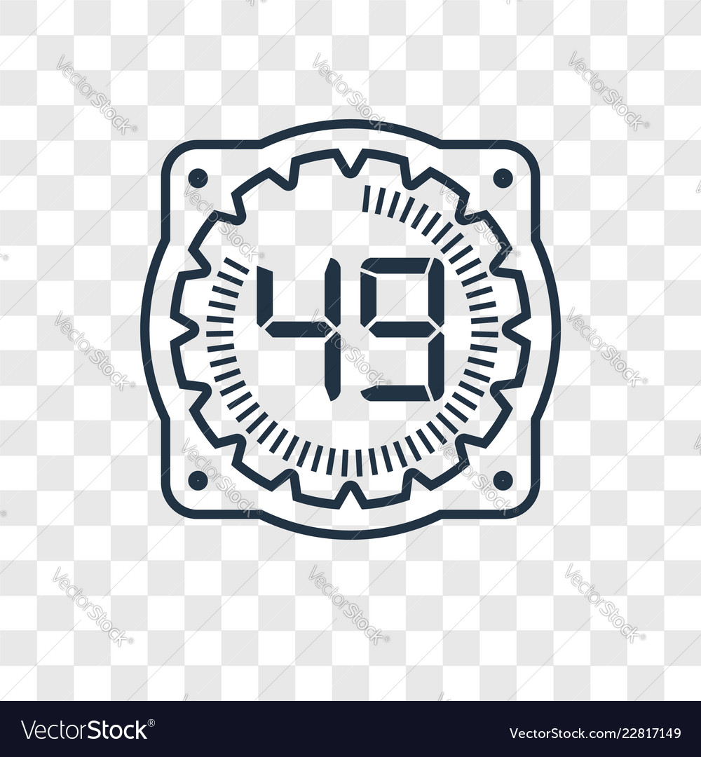 Time concept linear icon isolated on transparent vector image Time concept linear icon isolated on transparent