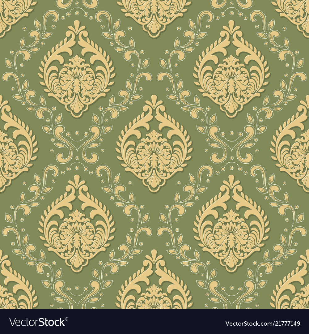 Volumetric damask seamless pattern vector image Volumetric damask seamless pattern