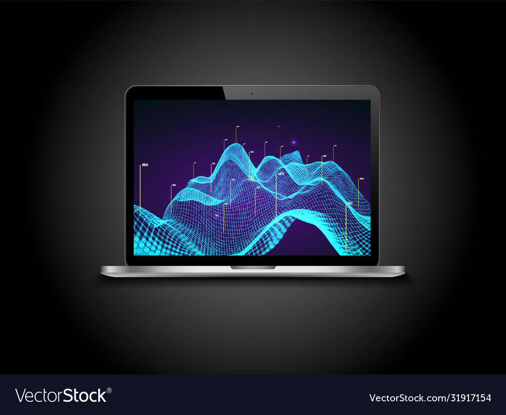 Abstract 3d big data visualization tangled vector image Abstract 3d big data visualization tangled
