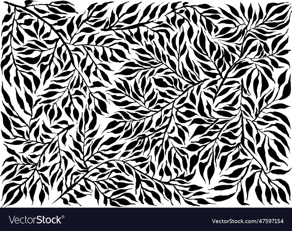 Abstract artwork leaves brush background Vector Image