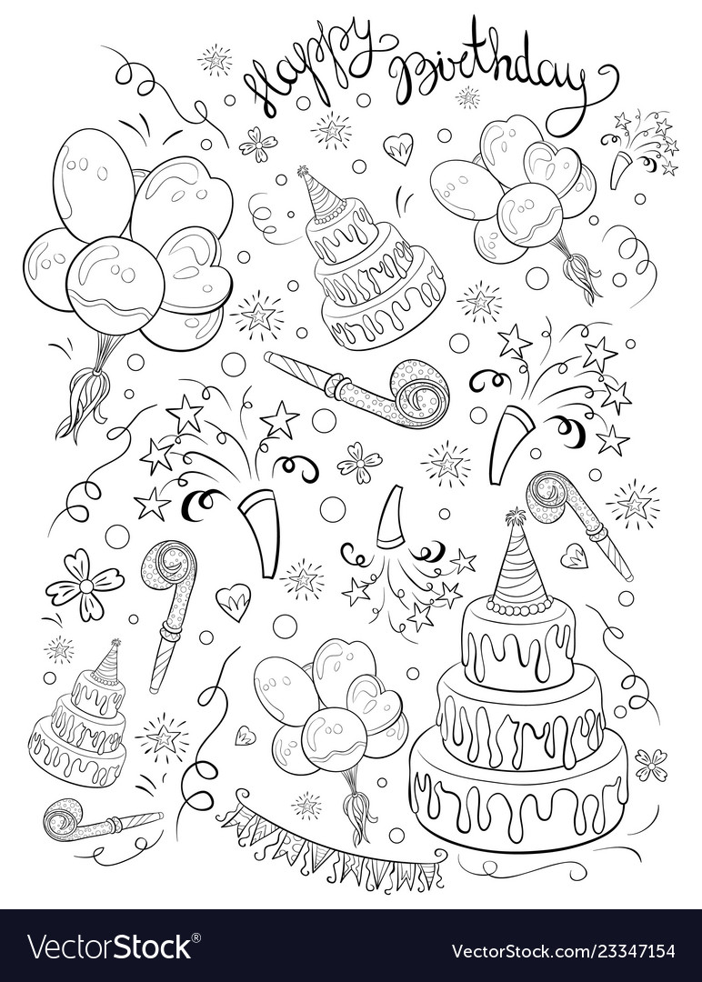 Birthday Celebration Coloring Page