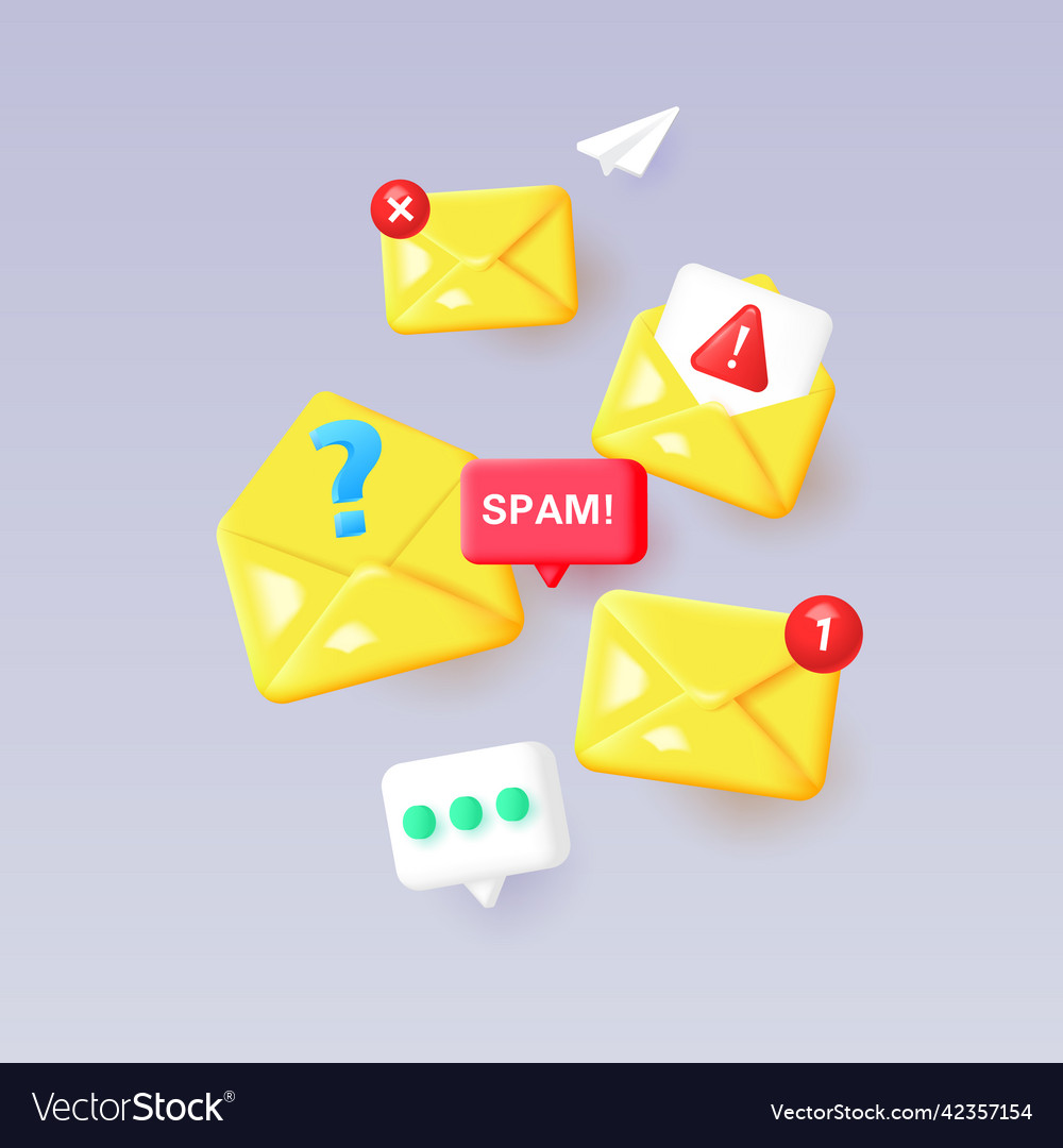 D concept of internet spam email hacking vector image D concept of internet spam email hacking