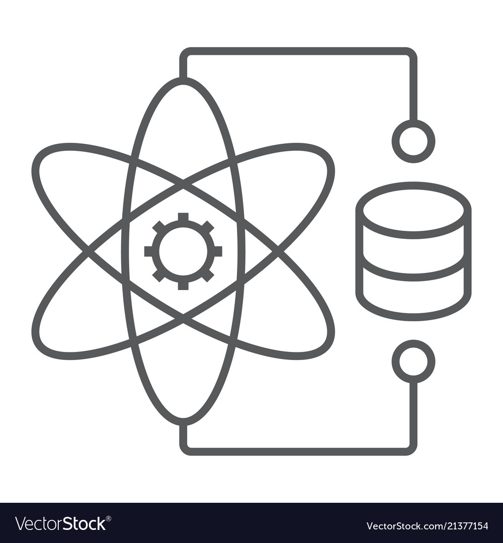 Data science thin line icon and analytics vector image Data science thin line icon and analytics