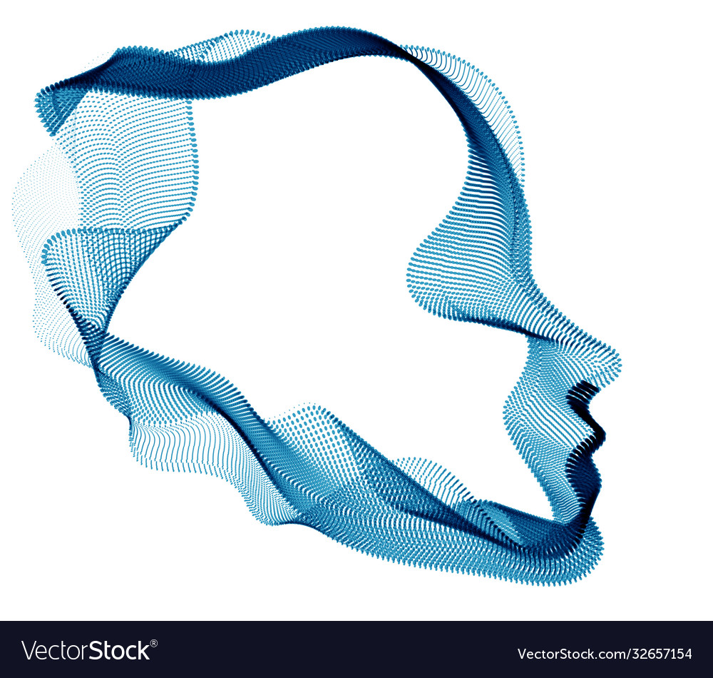 Dotted particles human portrait abstract