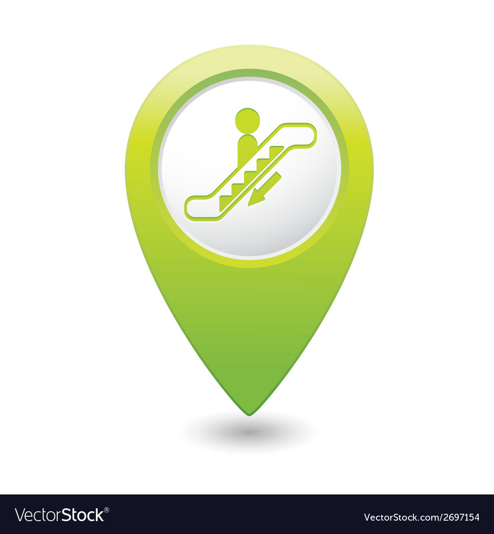 Escalator icon green map pointer