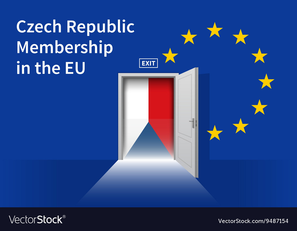 European union flag wall with czech republic