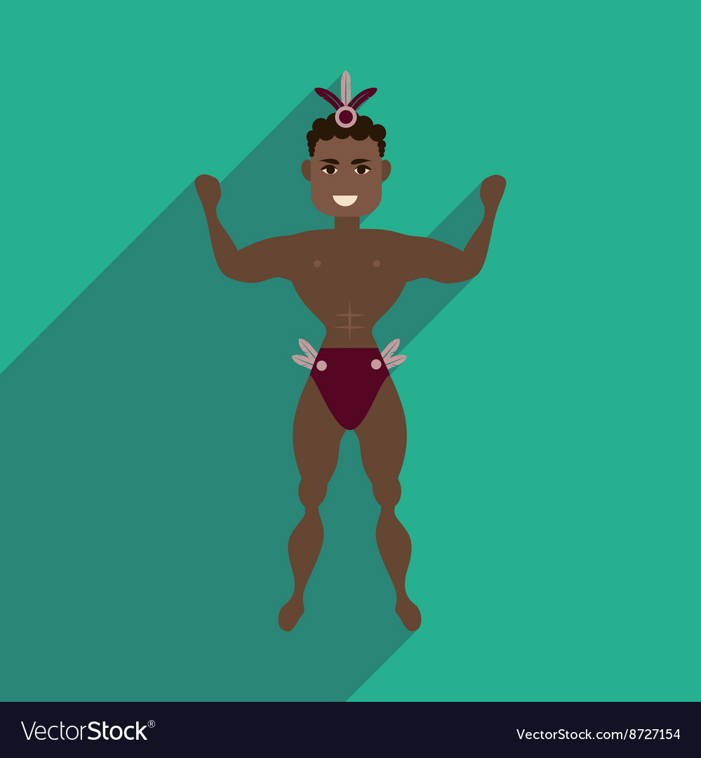 Flat web icon with long shadow dancer man