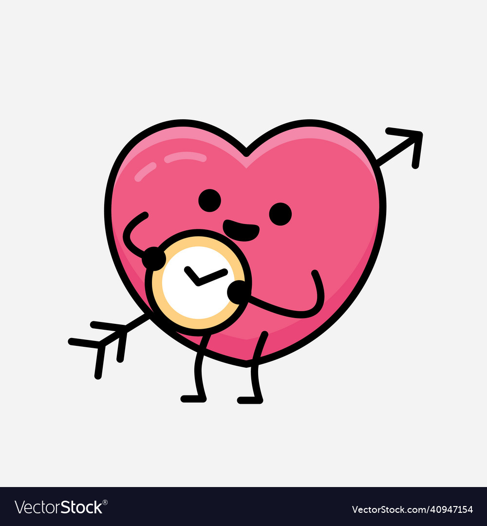 Heart with arrow mascot character