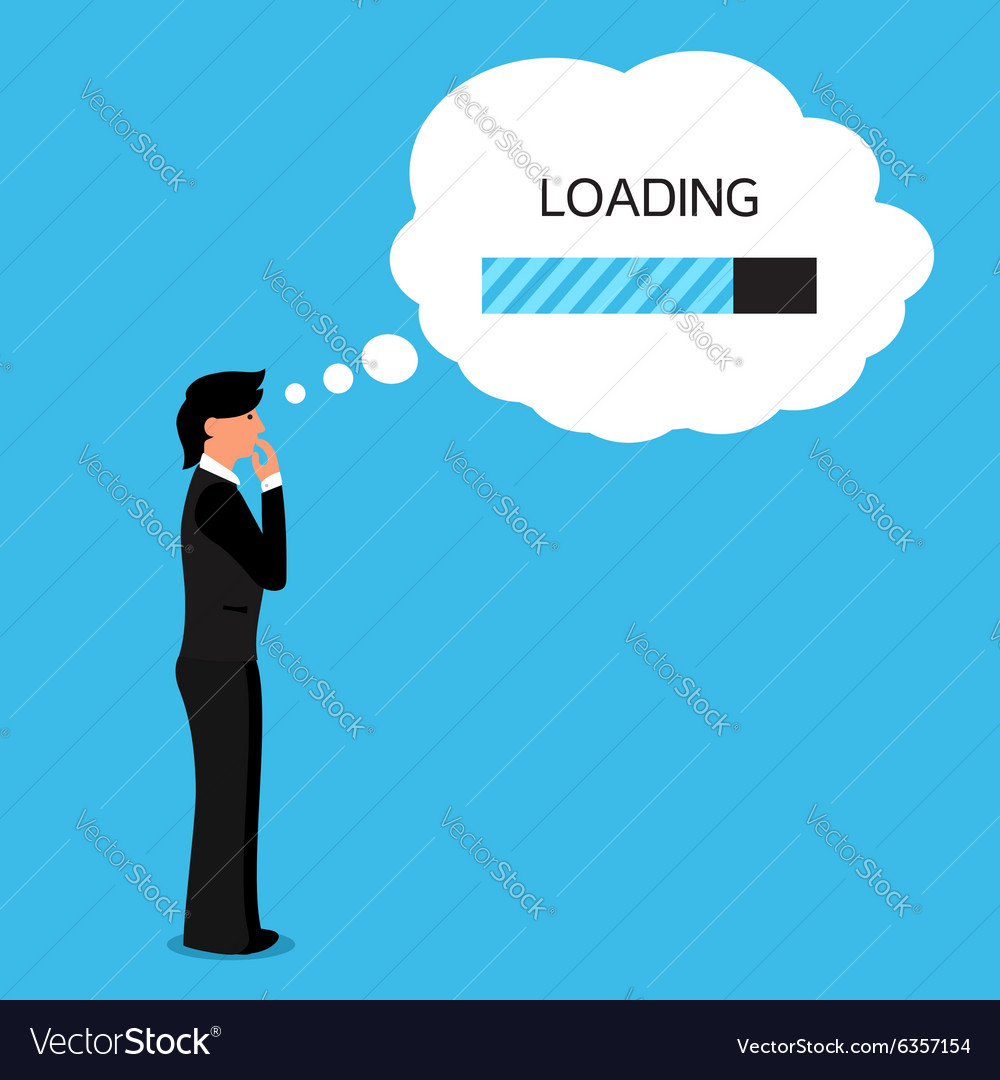 Human with Loading Thought Bubble