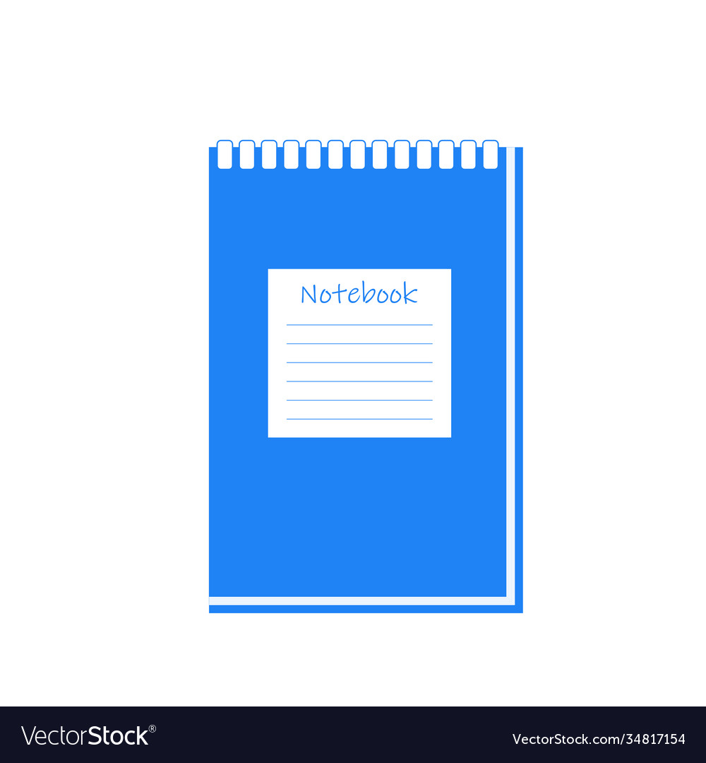Image a notepad for notes on white background vector image Image a notepad for notes on white background