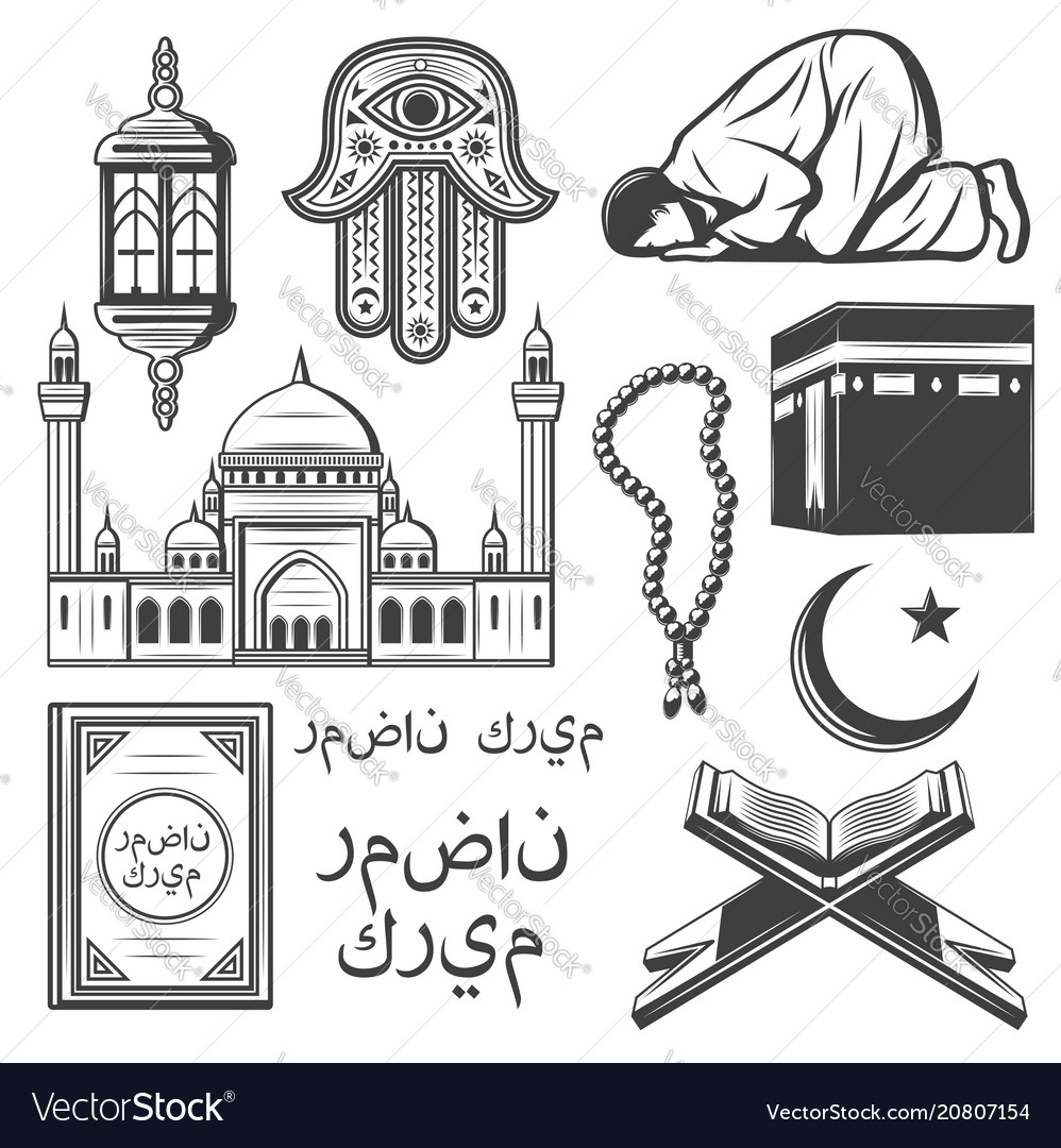 islam-icon-with-religion-and-culture-symbol-vector-image