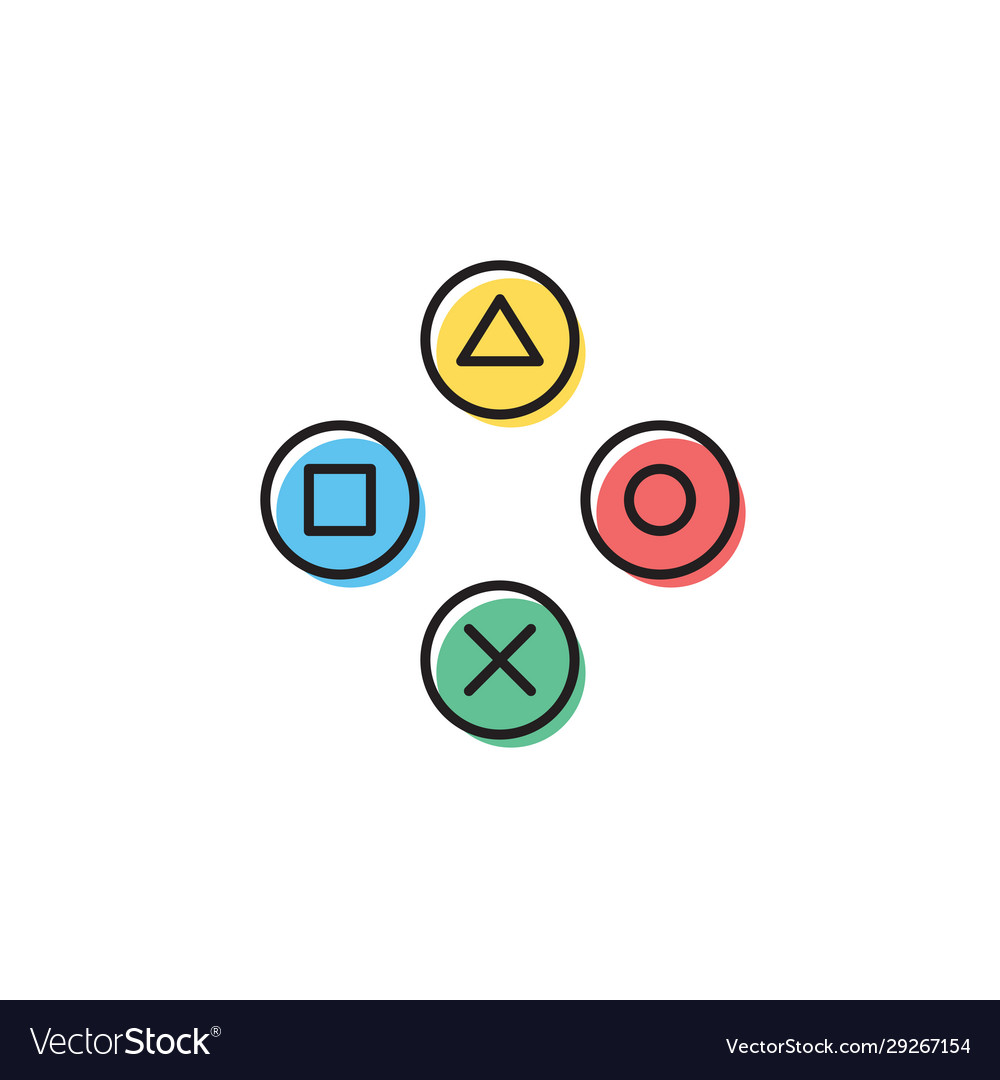 Joystick buttons icon isolated on white background vector image Joystick buttons icon isolated on white background