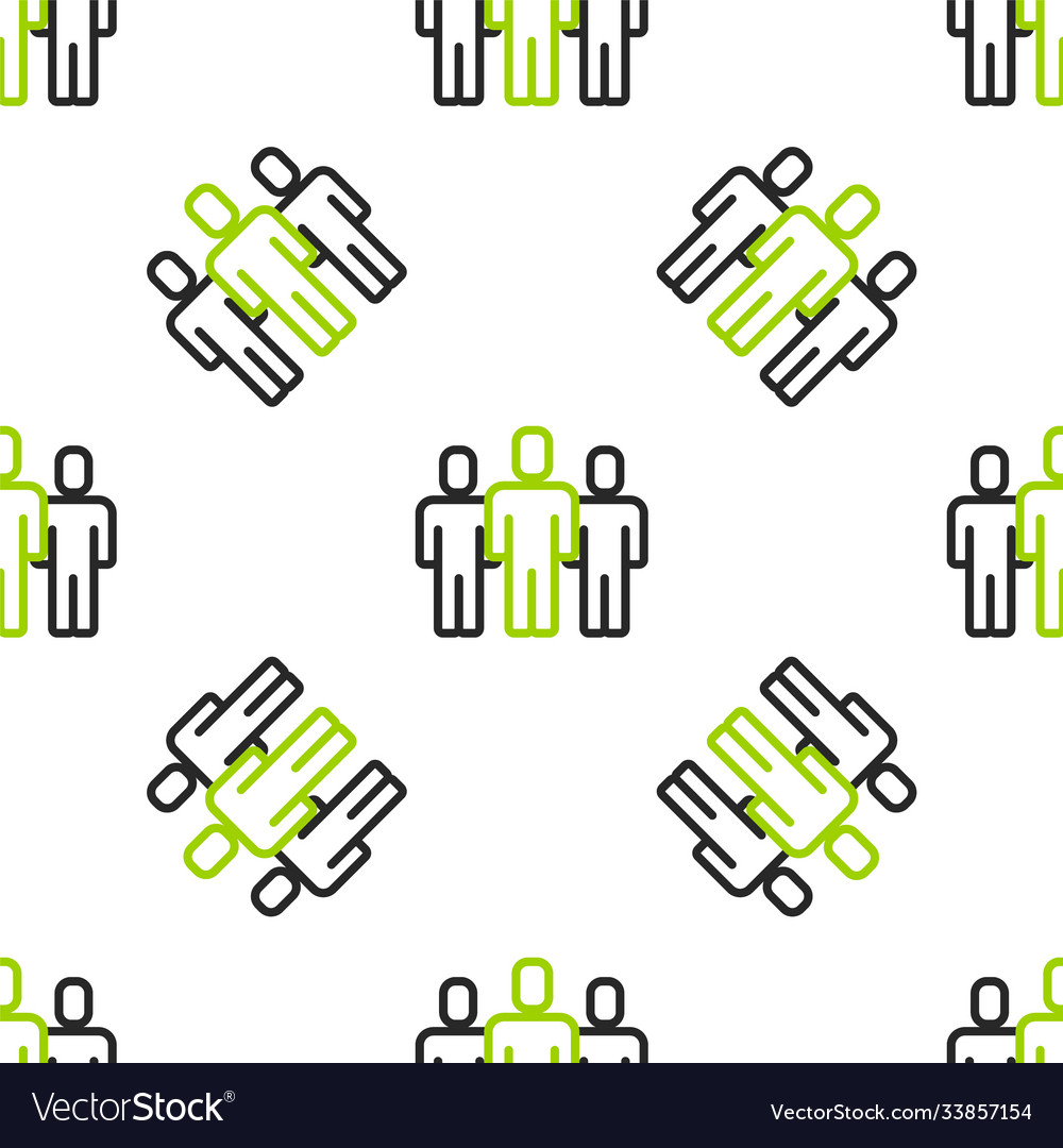 Line users group icon isolated seamless pattern