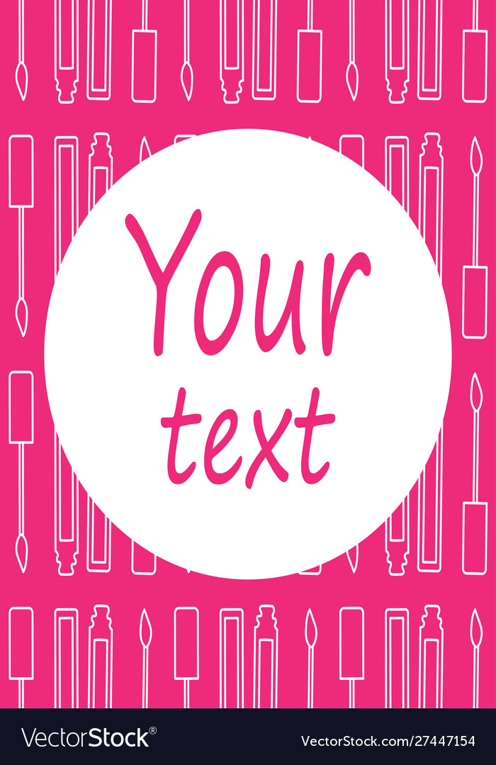 Pink rectangle background with lip gloss pattern vector image Pink rectangle background with lip gloss pattern