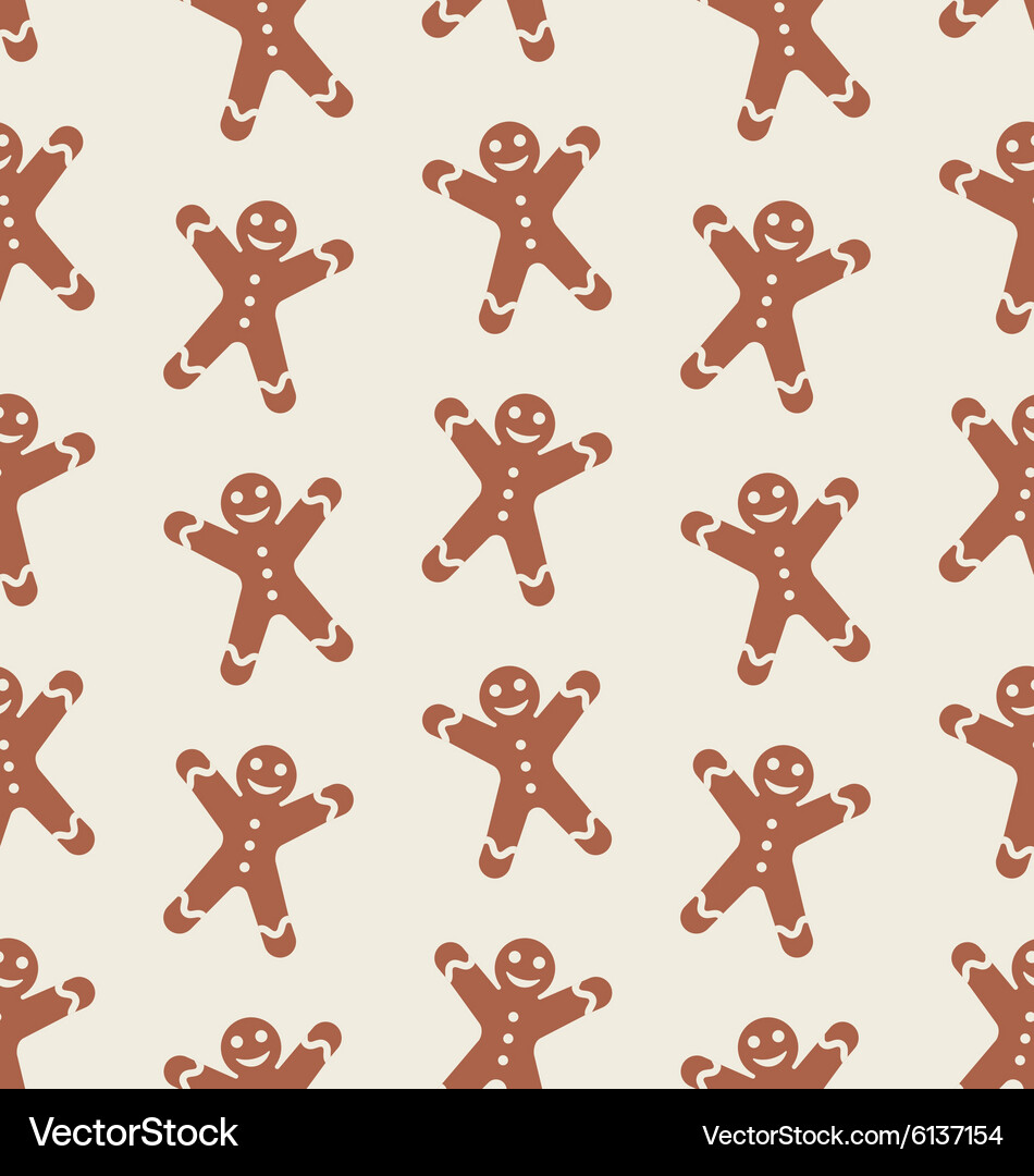 Seamless pattern with gingerbread man Royalty Free Vector