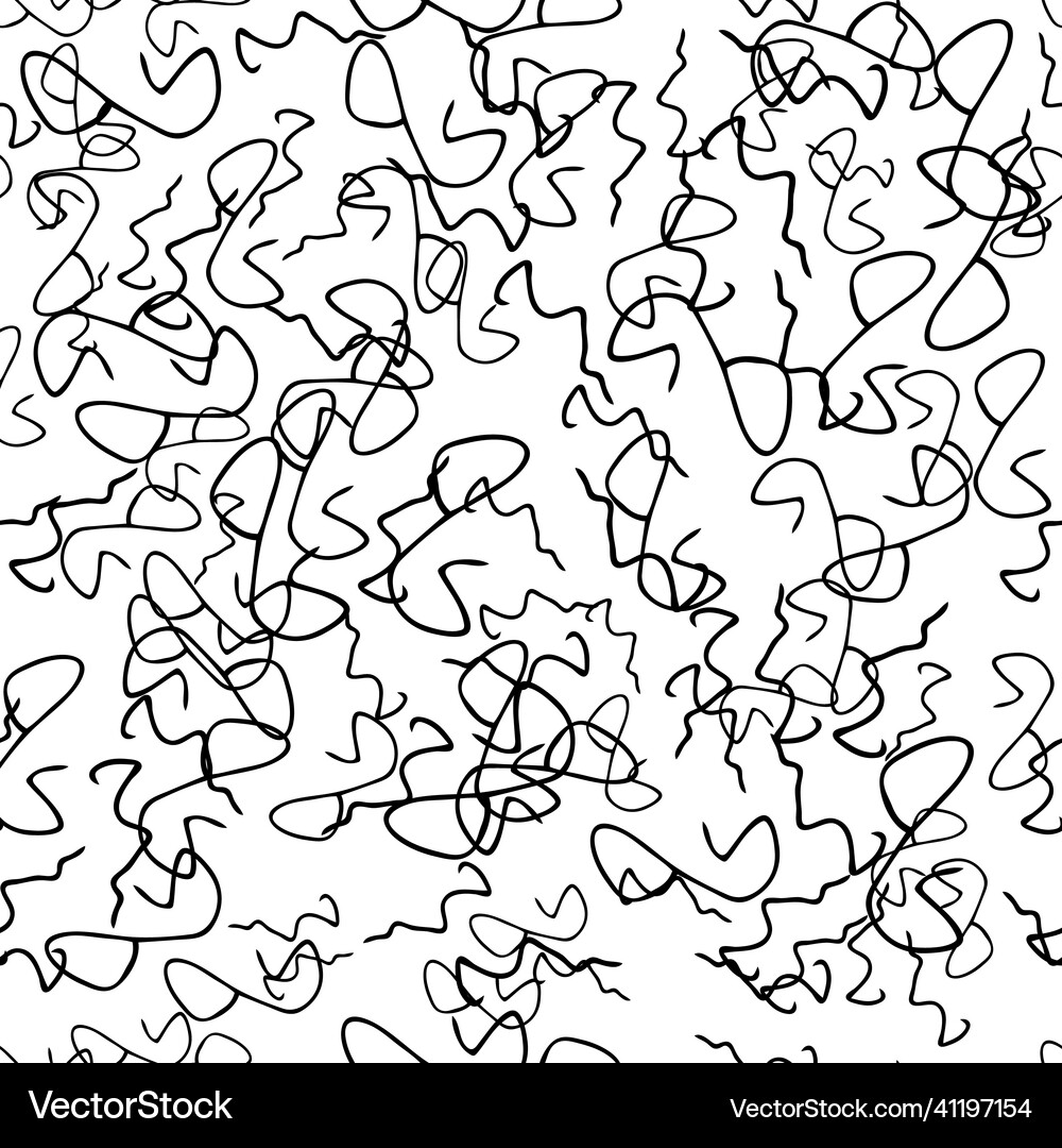 Seamless pattern with sketch squiggle Royalty Free Vector