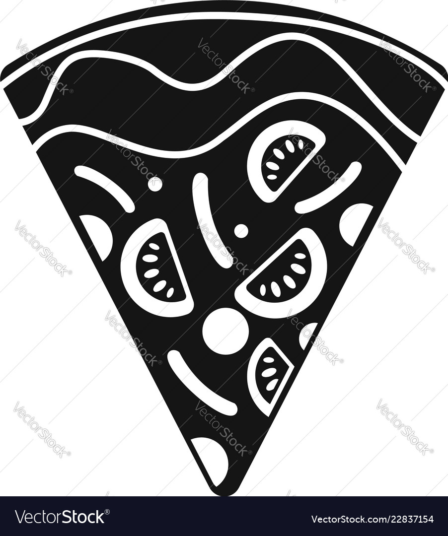 Slice Mozzarella Pizza Icon Simple Style Vector Image