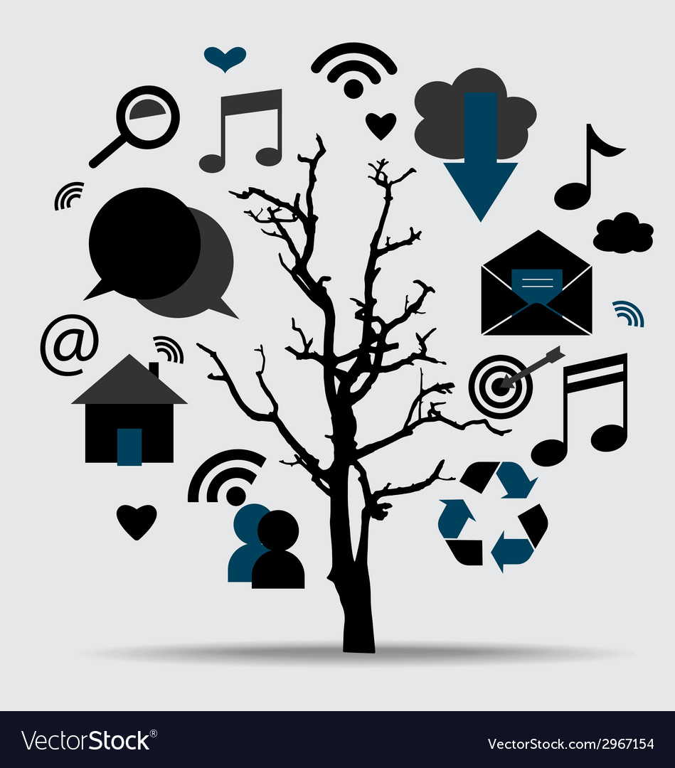 Tree with cloud of application