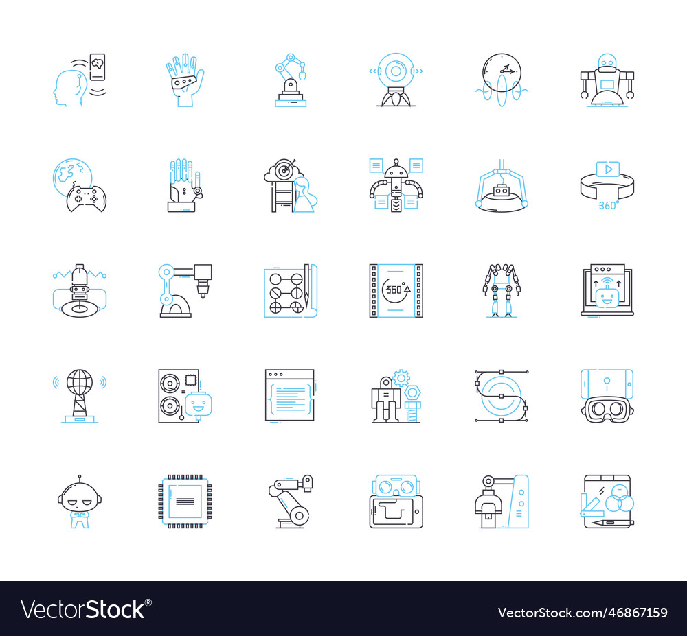 3d modeling linear icons set rendering surface vector image 3d modeling linear icons set rendering surface