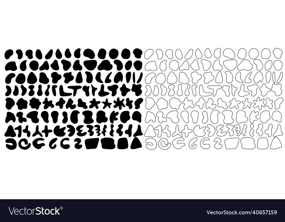 Black organic blobs liquid shadows random Vector Image Black organic blobs liquid shadows random