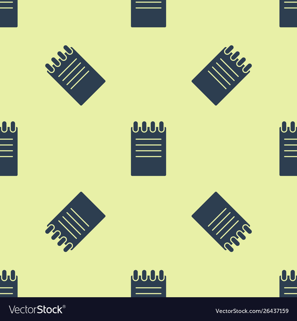 Blue notebook icon isolated seamless pattern