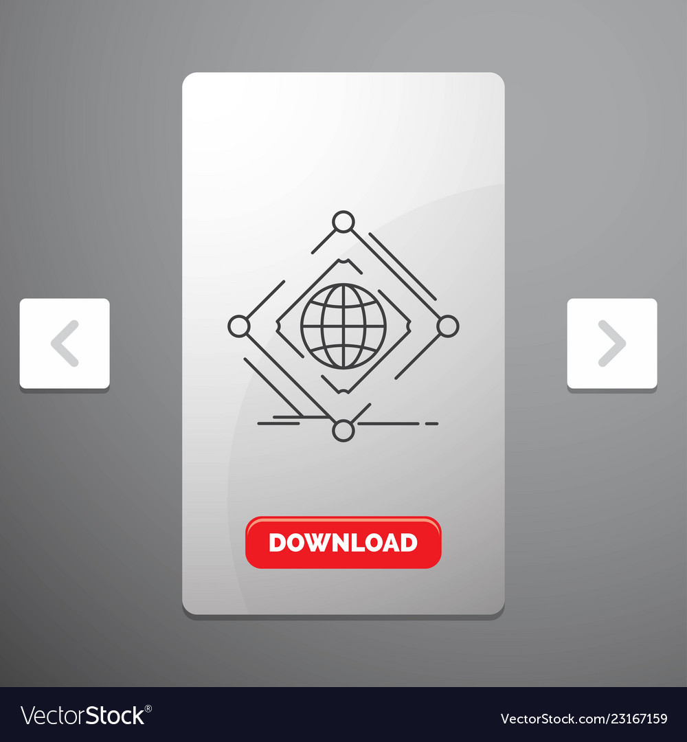 Complex global internet net web line icon vector image Complex global internet net web line icon