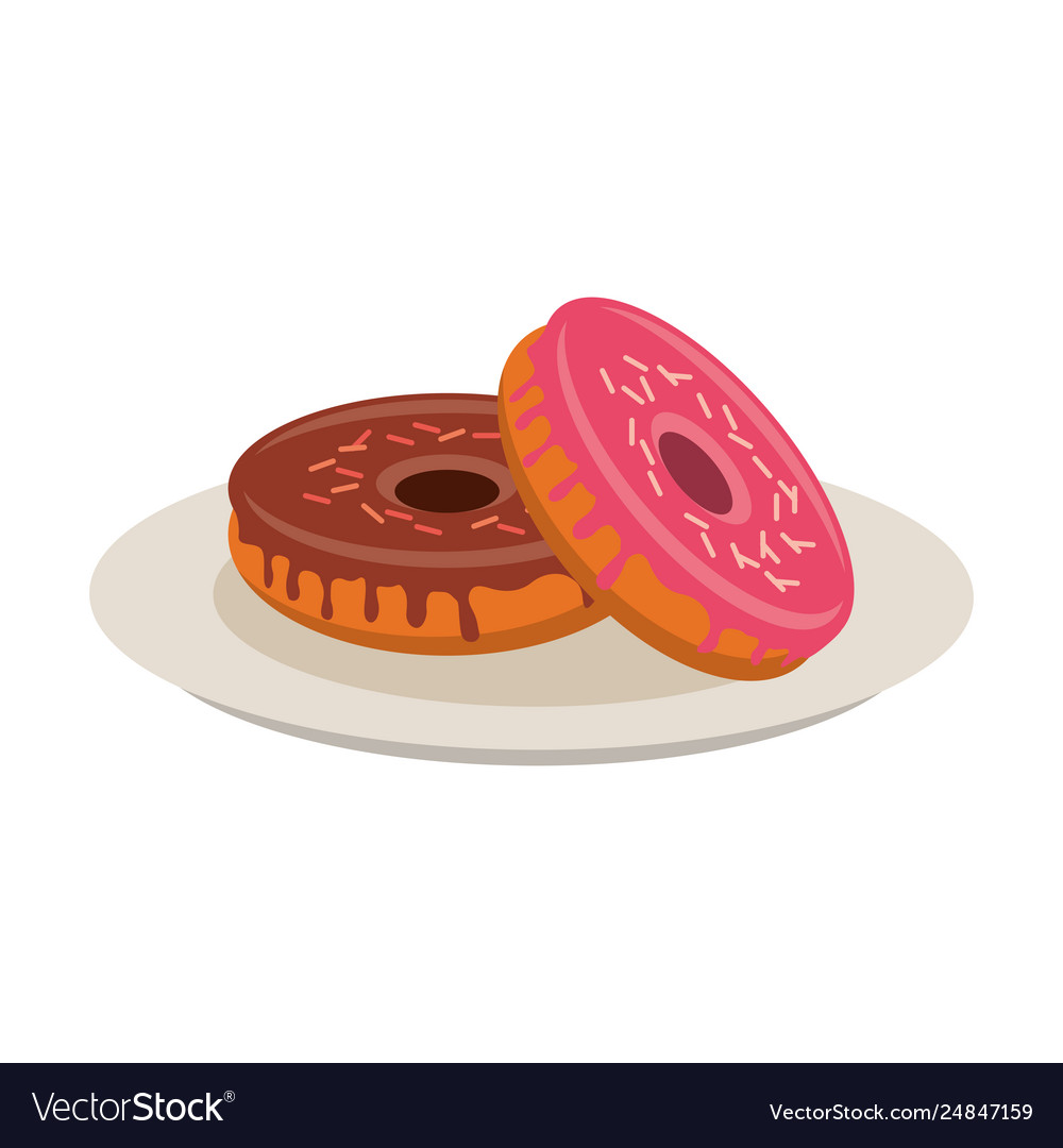 Donuts Desserts auf Gericht Cartoon