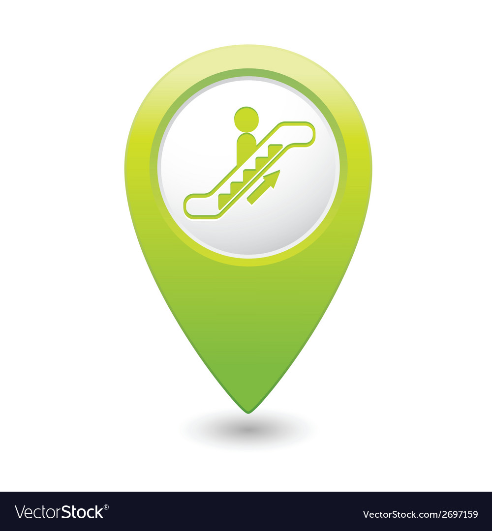 Escalator icon green map pointer