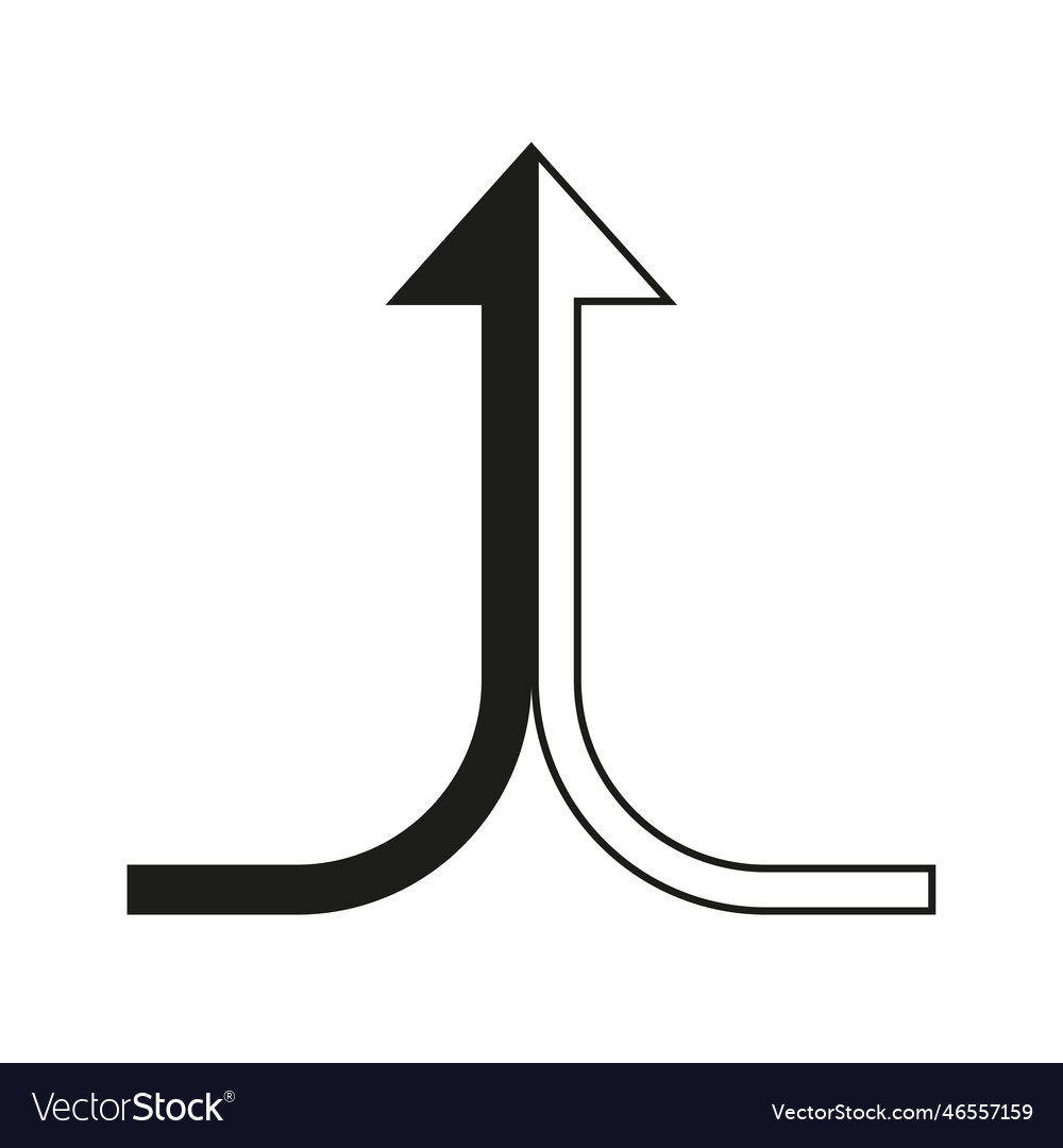 Flat set with two arrows in one teamwork concept Vector Image Flat set with two arrows in one teamwork concept