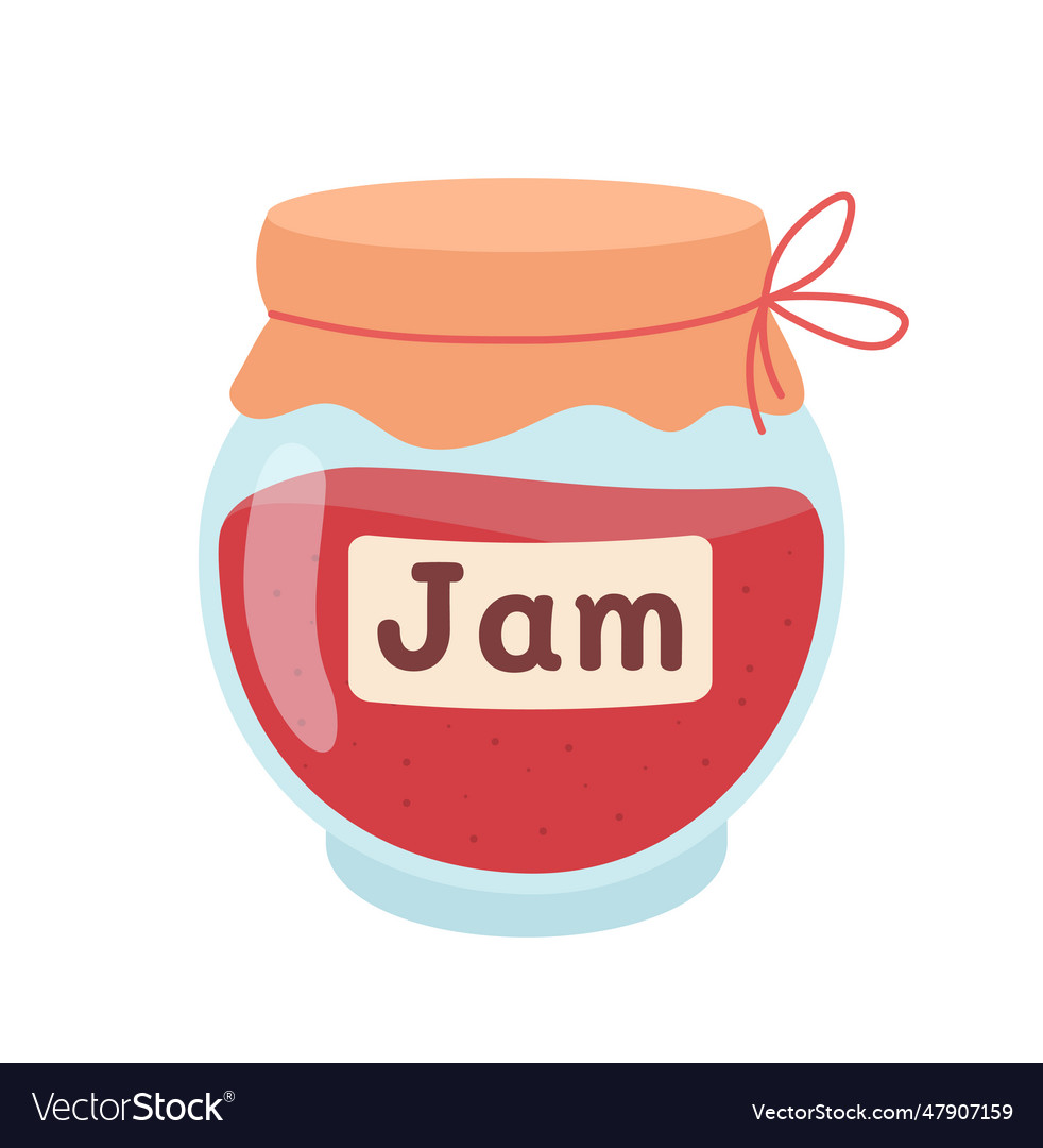 Fruit jam in glass concept Royalty Free Vector Image