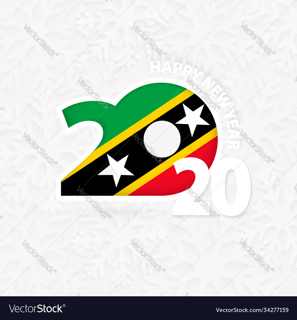 Happy new year 2020 for saint kitts and nevis Vector Image